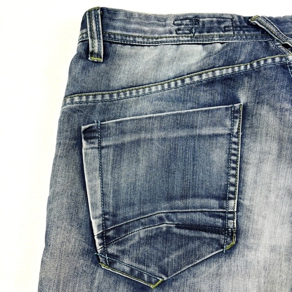 Projekraw Buckle Light Wash Whiskered Hand Sanded Relaxed Straight Jeans (38/34) - Picture 2 of 15